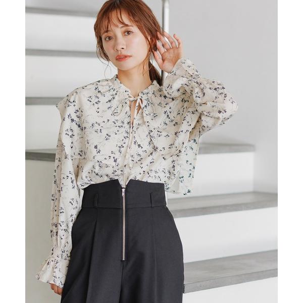 ブラウス シャツ ケープライク花柄ブラウス 288688 レディース