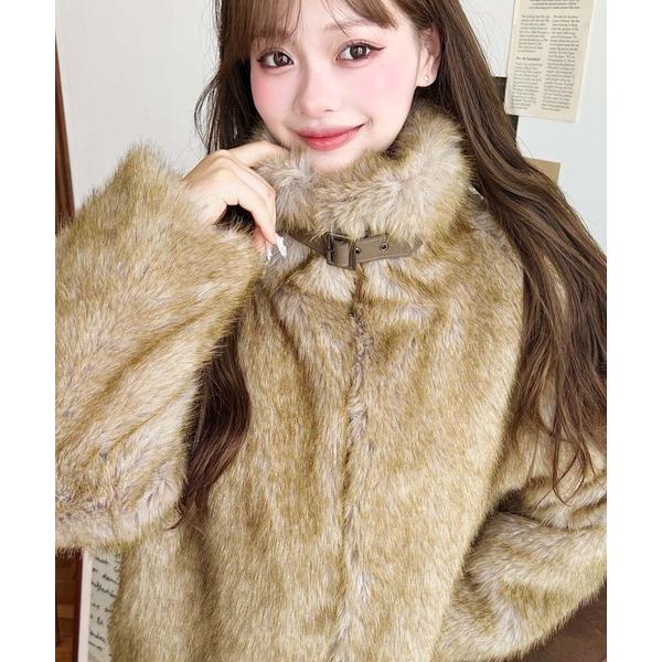 ブルゾン アウター 2WAYアレンジカラーファーブルゾン レディース