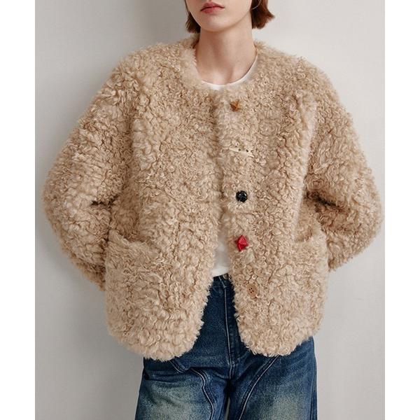 コート アウター カラフルボタン ノーカラー ボアショートコート FD24W451「Fano Stu...