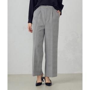 パンツ グレンチェック　ワイドパンツ レディース