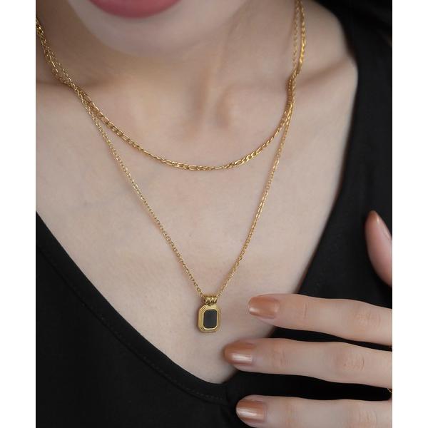 ネックレス 入学式 卒業式 金属アレルギー対応  ダブルレイヤードネックレス レディース