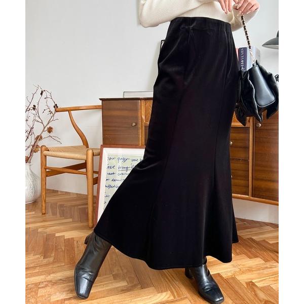 スカート マーメイドフレアベロアスカート