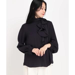 ブラウス シャツ セレモニー・オフィスシーンにおすすめなアイテム　ラッフルリボンブラウス レディース