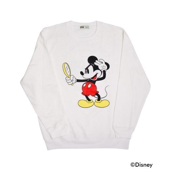 トレーナー スウェット BYRD ディズニークールネックスウェットXL ホワイト メンズ レディース