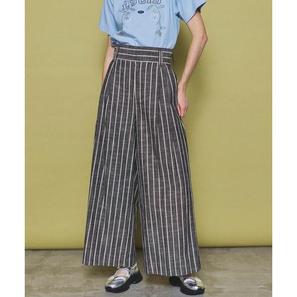 スラックス パンツ Stripe Tack Wide Silhouette Pants/ストライプタ...