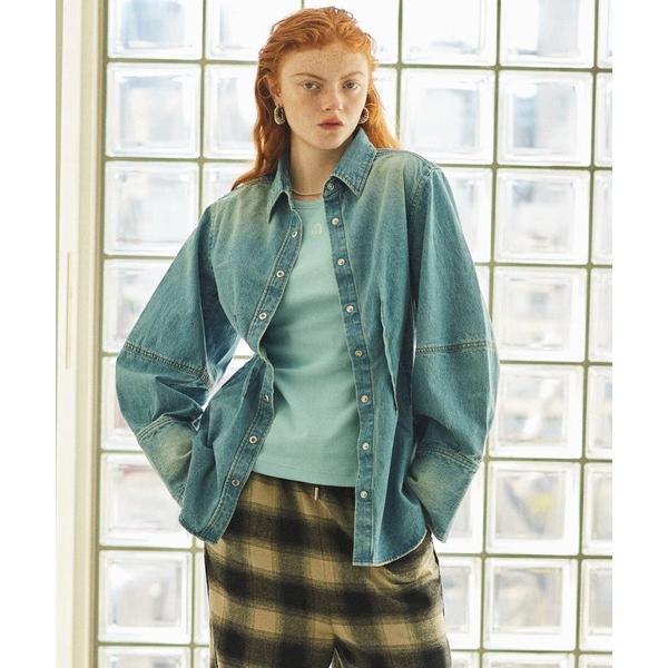 ブラウス シャツ Waist Sharp Denim Shirt/ウエストシャープデニムシャツ レデ...