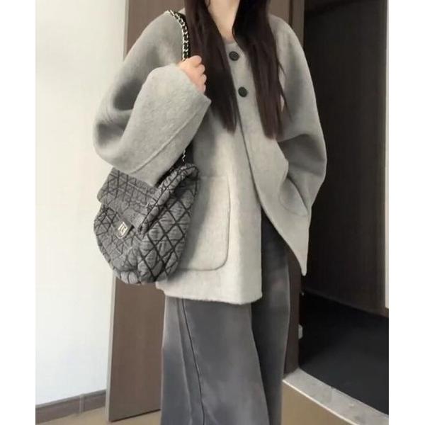 コート アウター ノーカラーラシャコート レディース