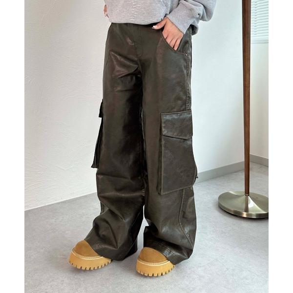 パンツ ヴィンテージライク合皮パンツ メンズ レディース