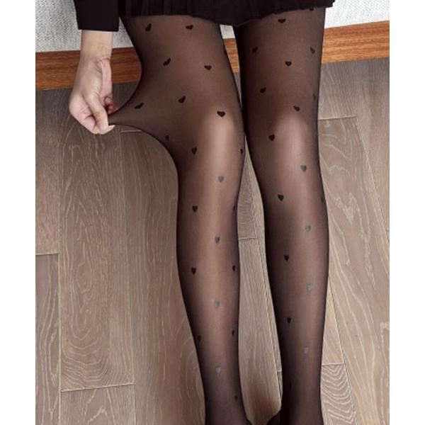 タイツ 柄＆無地裏起毛タイツ レディース