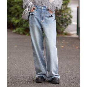 デコレーションハイウエストデニム