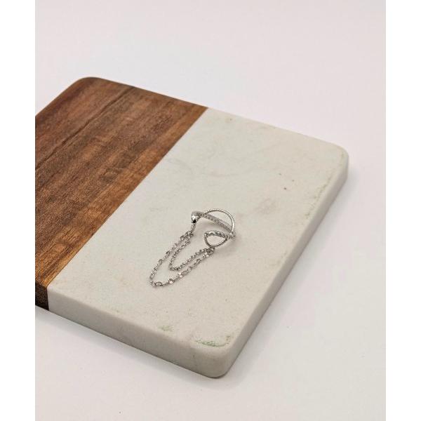 イヤーカフ キュービッククロスチェーンイヤカフ レディース