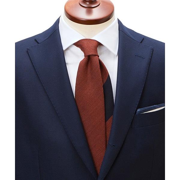 ネクタイ 「CRICKET」クリケット ウールシルク ムジ×ストライプ クレリックネクタイ