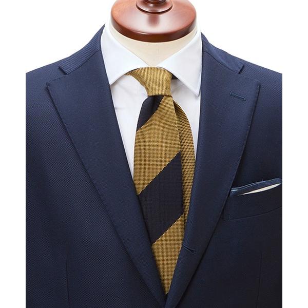 ネクタイ 「CRICKET」クリケット ウールシルク ストライプ×ムジ クレリックネクタイ