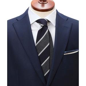 ネクタイ 「CRICKET」クリケット ウールシルク ストライプ×ムジ クレリックネクタイ