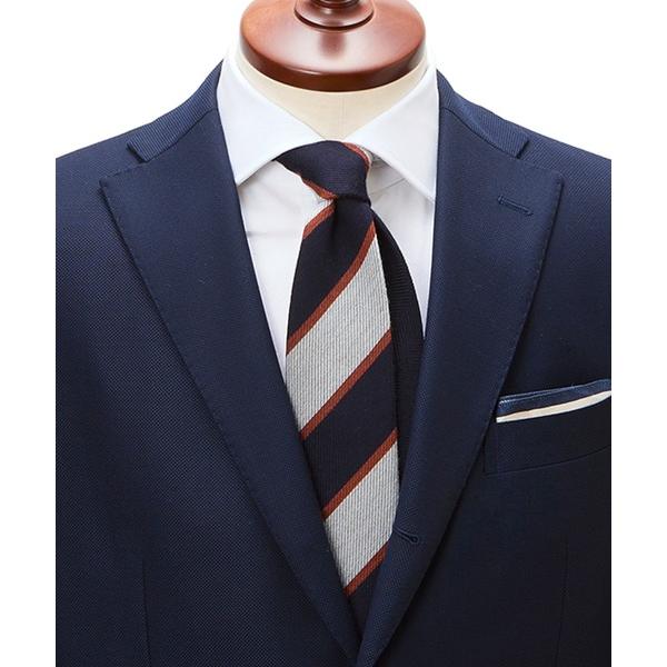 ネクタイ 「CRICKET」クリケット ウールシルク ストライプ×ムジ クレリックネクタイ