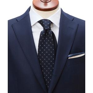 ネクタイ 「CRICKET」クリケット フレスコ織り ドット×ムジ クレリックネクタイ