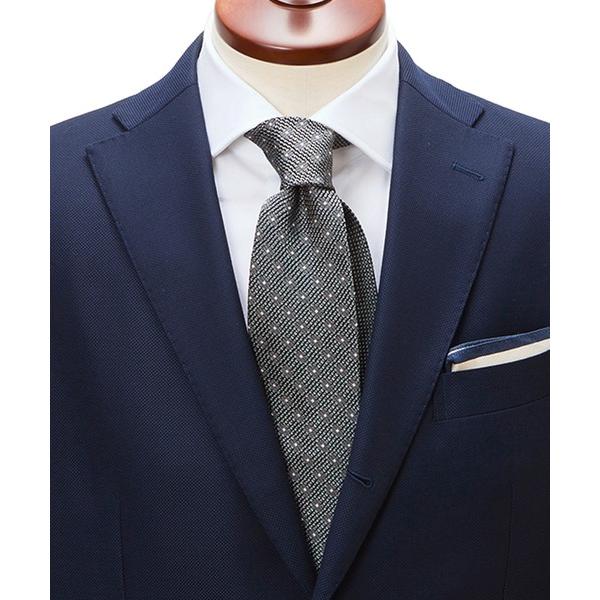 ネクタイ 「CRICKET」クリケット フレスコ織り ドット×ムジ クレリックネクタイ