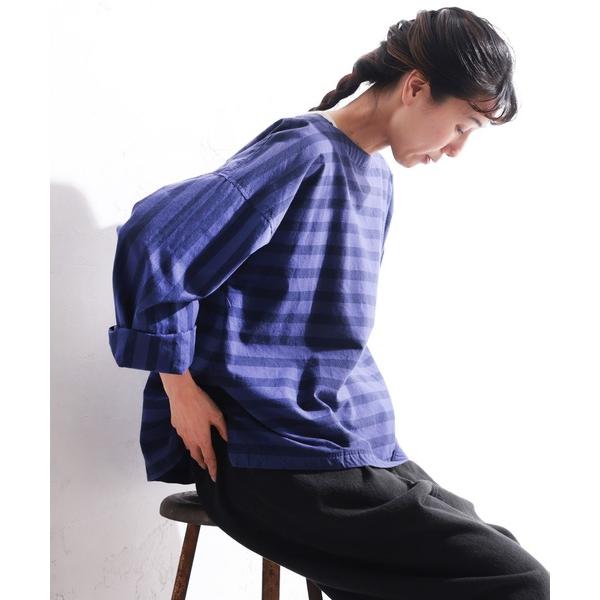 ブラウス シャツ 夜明け前のボーダープルオーバー レディース