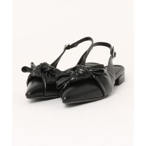 パンプス 「sesenta」ポインテッドトゥリボンパンプス