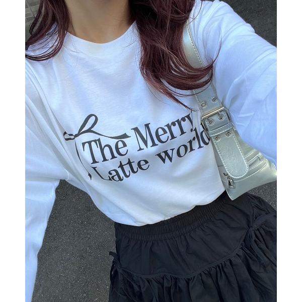 tシャツ ブラックリボンロンT／長袖Tシャツ レディース