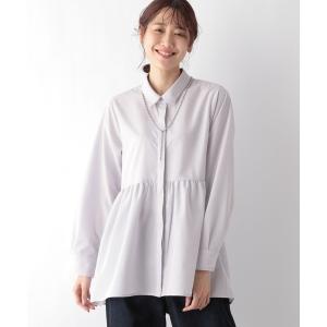 「GLOBAL WORK」 長袖ブラウス MEDIUM ライトグレー レディース