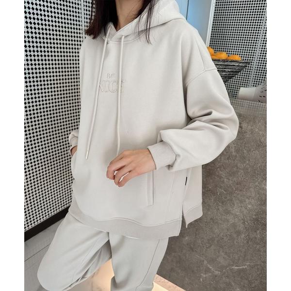 パーカー ロゴ刺_パーカー レディース