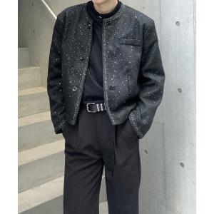 Otte ジャケット ノーカラージャケット ラグジュアリーブルーツイード