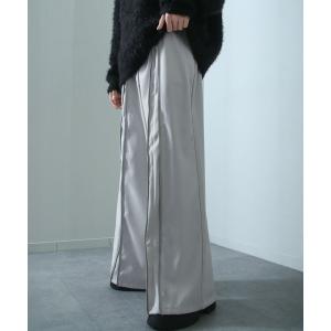 スラックス 2way フロント ダブルジップ ワイド フレア 袴 スラックス メンズ レディース