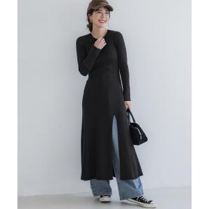 ドレス スリットニットワンピースの商品画像