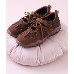 スニーカー やわらかソールレースアップベルトスニーカー レディース