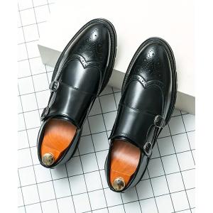 三陽山長 ビジネスシューズ 「柔四/JUSHI」ダブルモンクストラップ