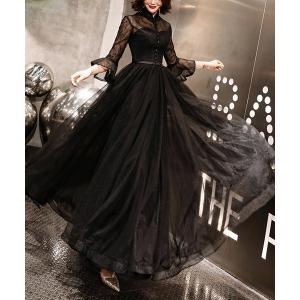 ドレス ブラックロングドレス