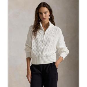 Polo Ralph Lauren ハーフジップ ケーブルニット ホワイト M POLO RALPH LAUREN（ポロ・ラルフローレン） ラルフローレン