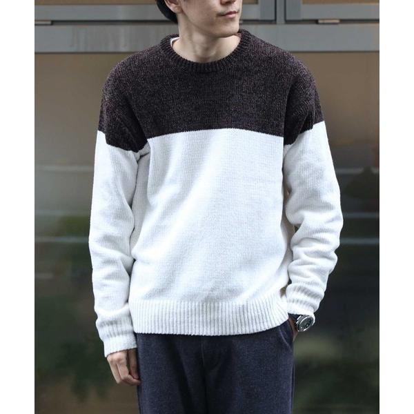セーター ニット モールバイカラー クルーネックニット メンズ