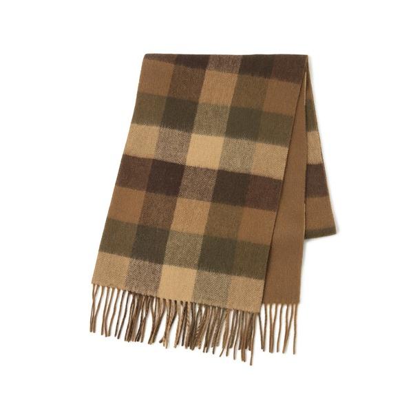 マフラー ストール REVERSIBLE CHECK MUFFLER CASHMEREMIX レディ...