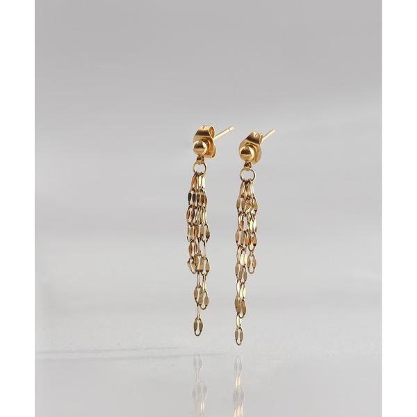 ピアス 金属アレルギー対応「ieLS」ステンレス ペタルチェーンピアス レディース