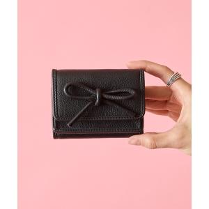 財布 「HASHIBAMI」レザーリボン ミニウォレット レディース