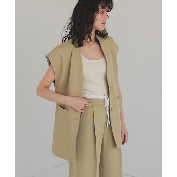 ジャケット ノーカラージャケット スリーブレスジャケット/ジレ レディース