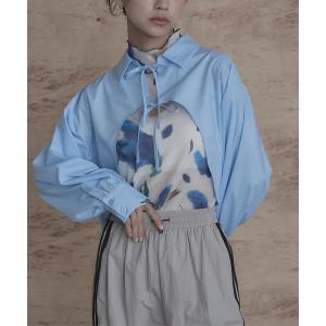 ブラウス シャツ フロントリボンシャツボレロ レディース