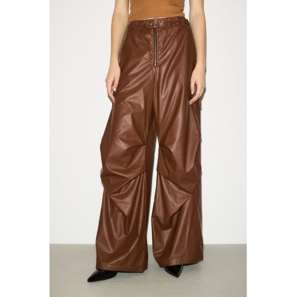 ワイドパンツ スラックス パンツ THROW F/LEATHER LOOSE FLIGHT PT フ...