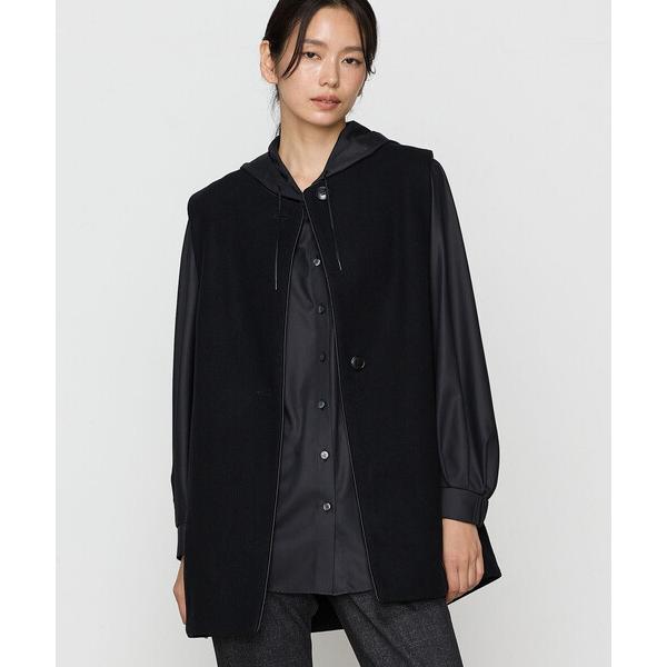 ベスト ジレ やわらかメルトン ノーカラージレ レディース