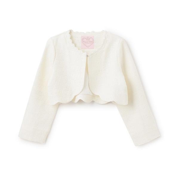 フォーマル 発表会 卒園式 入学式 ファンシーツィード　裾スカラップジャケット キッズ 子供服 女の...