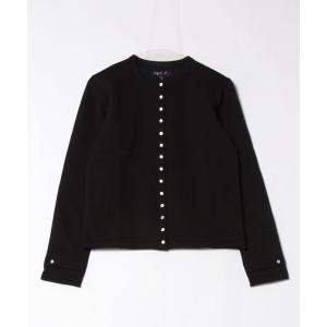 【未着用】agnès b. カーディガンプレッション孔雀プリント長袖 Sサイズ M001 CARDIGAN LE PETIT カーディガンプレッション ｜agnès b