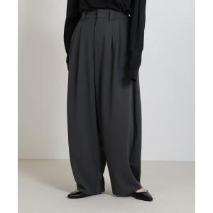 スラックス パンツ カットジョーゼットバルーンスラックス レディース