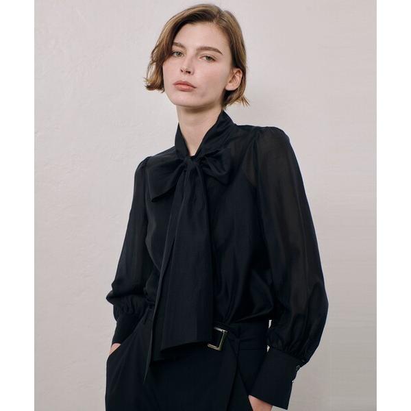 ブラウス シャツ オーガンザボウブラウス レディース