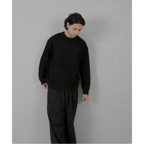 セーター ニット LEMS/畔編みクルーネックニットセーター(RS/) メンズ レディース