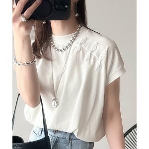 tシャツ シンプルだけど個性あふれる。チャイナボタンモックネックフレンチT レディース