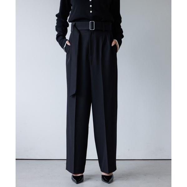 スラックス パンツ belt set 2tuck pants（ベルトセット２タックパンツ） レディー...