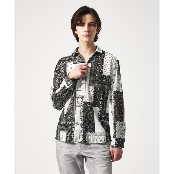 シャツ 「25S/S」アズレージョプリント 長袖シャツ / ペイズリー柄 バンダナ柄 メンズ