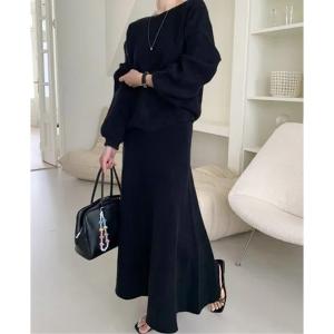 セットアップ セットアップニットトップス＆スカート レディース